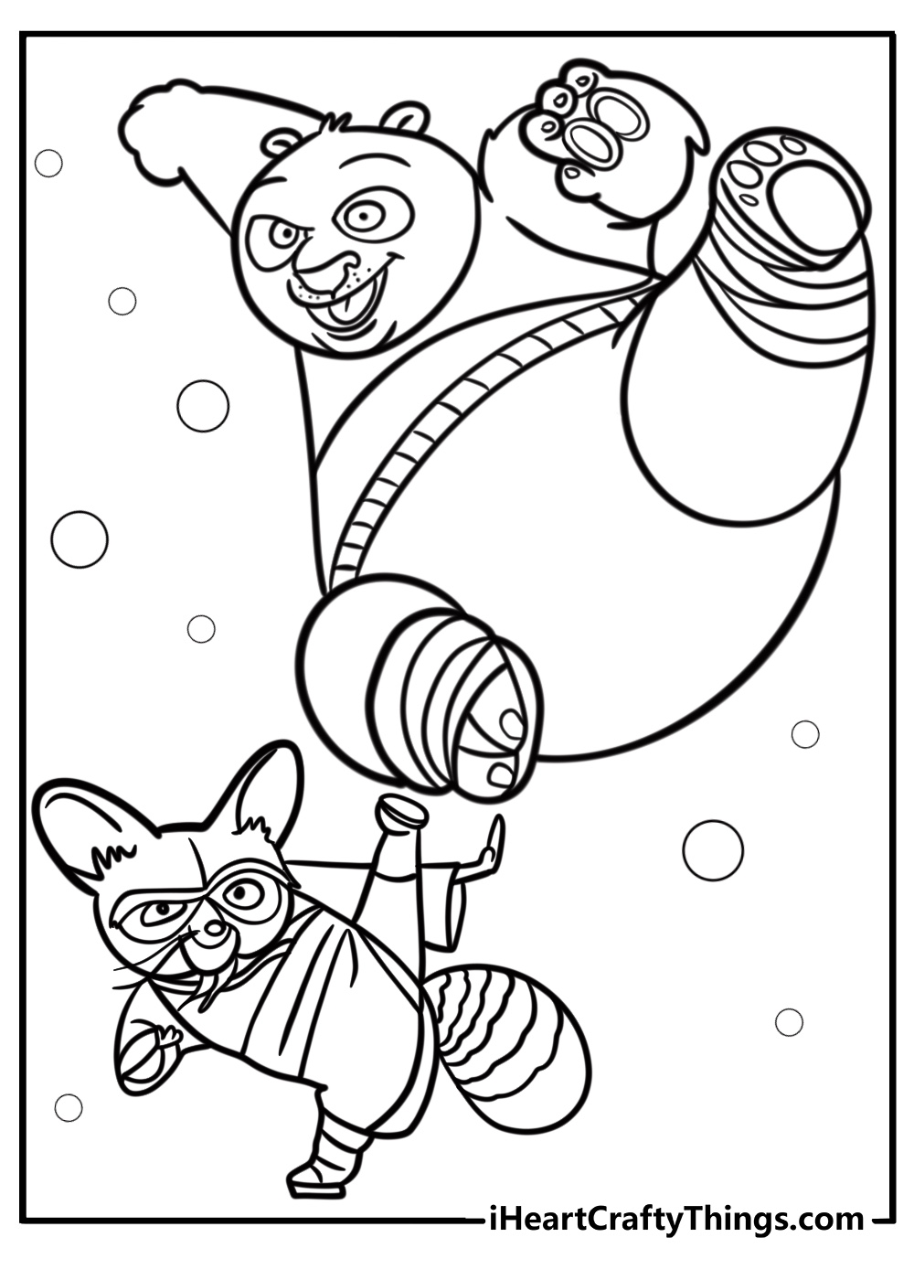 Po and master shifu training detailed kung fu panda coloring sheet