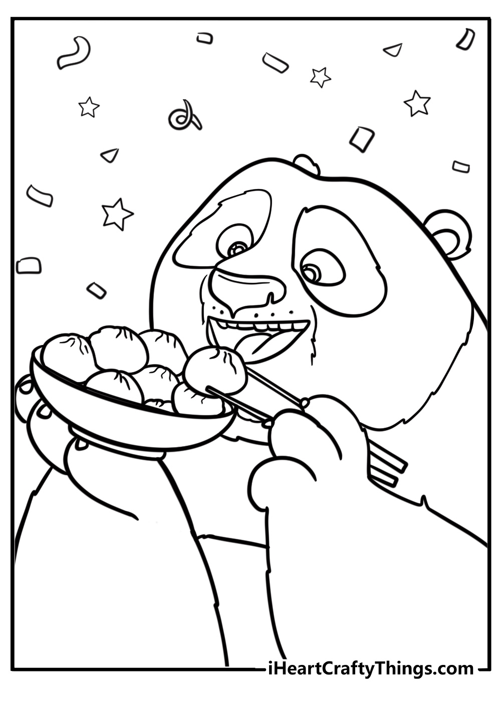 Po celebrating with dumplings fun printable coloring sheet