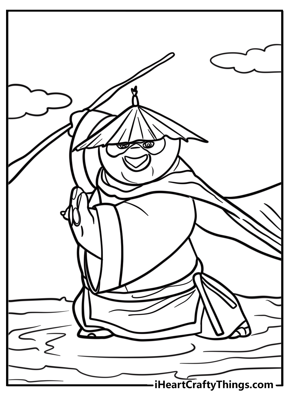 Po in the valley of peace detailed coloring sheet