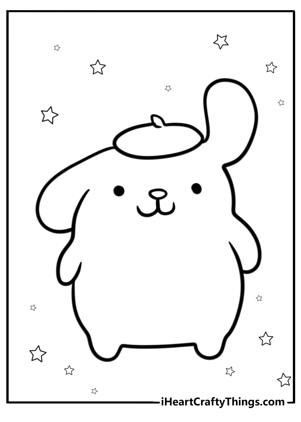 Pompompurin with his beret free coloring page pdf