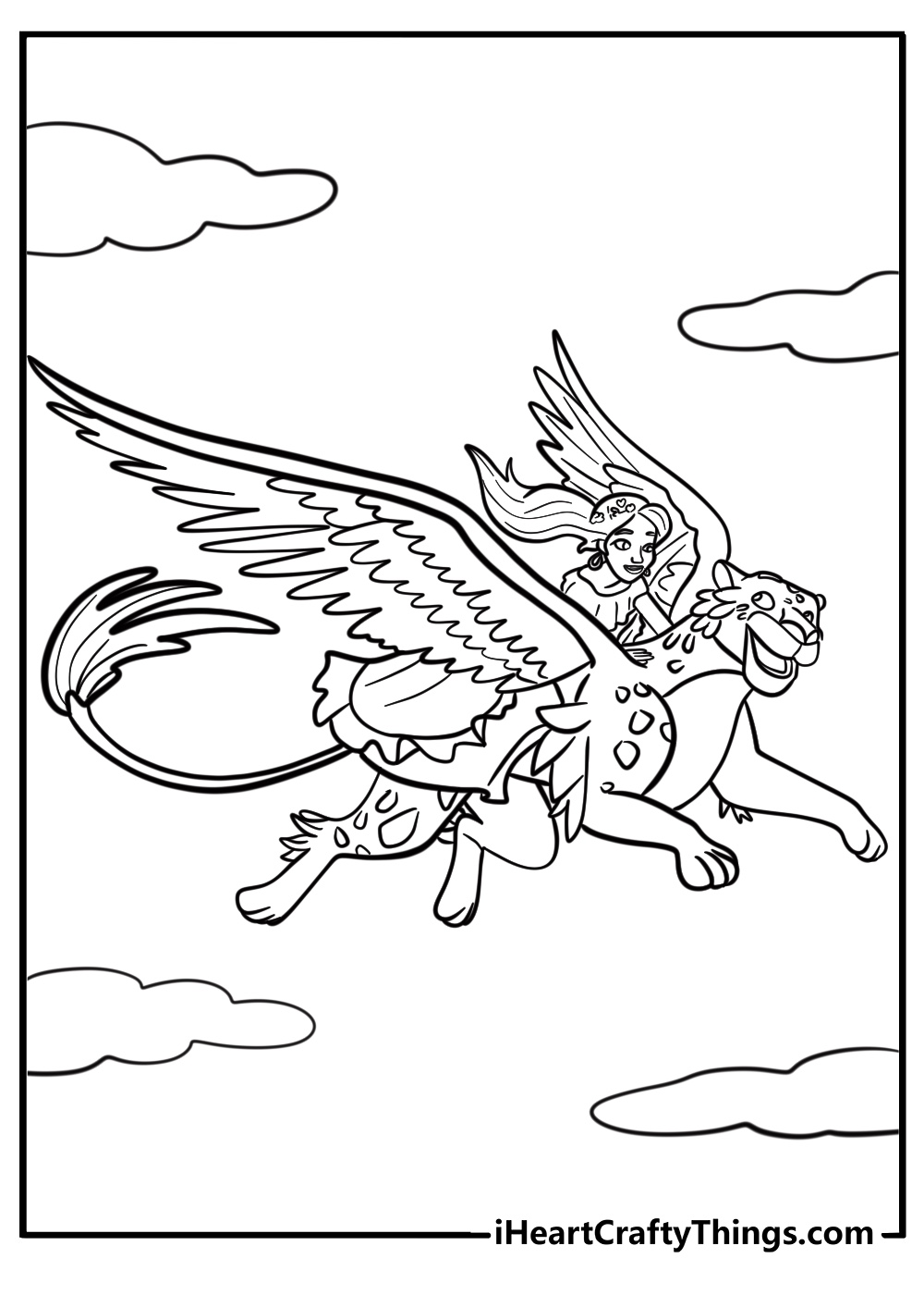 Princess elena and skylar flying together fun coloring sheet