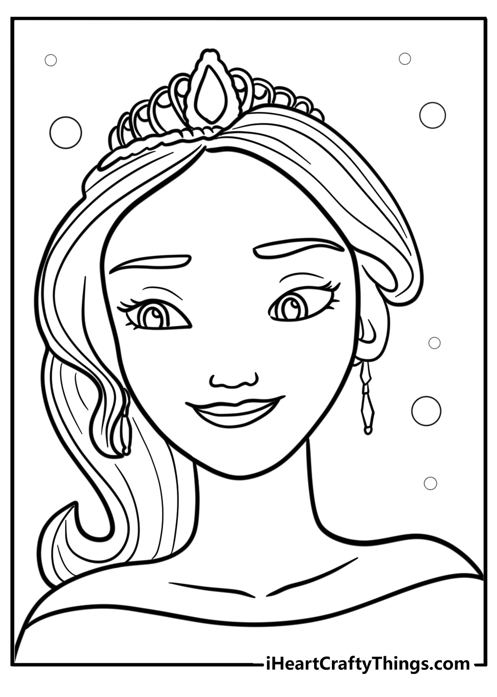 Princess elena with her royal crown coloring sheet