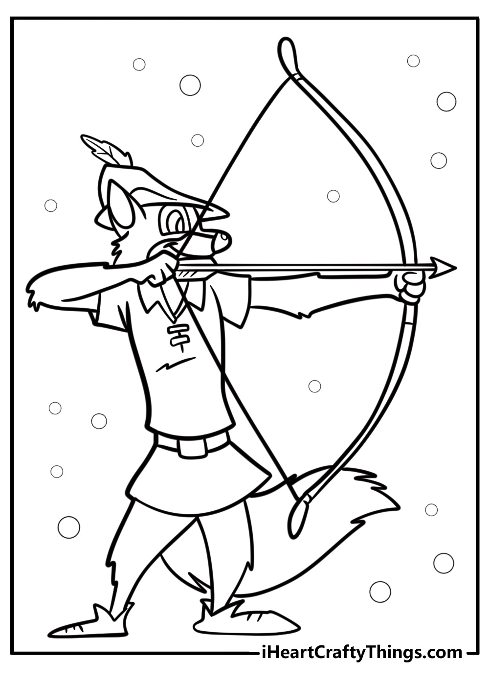 Robin hood with his bow disney coloring page