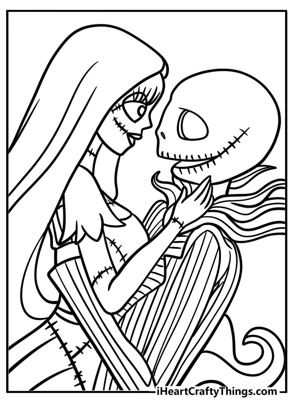 Sally and jack together fun printable coloring sheet