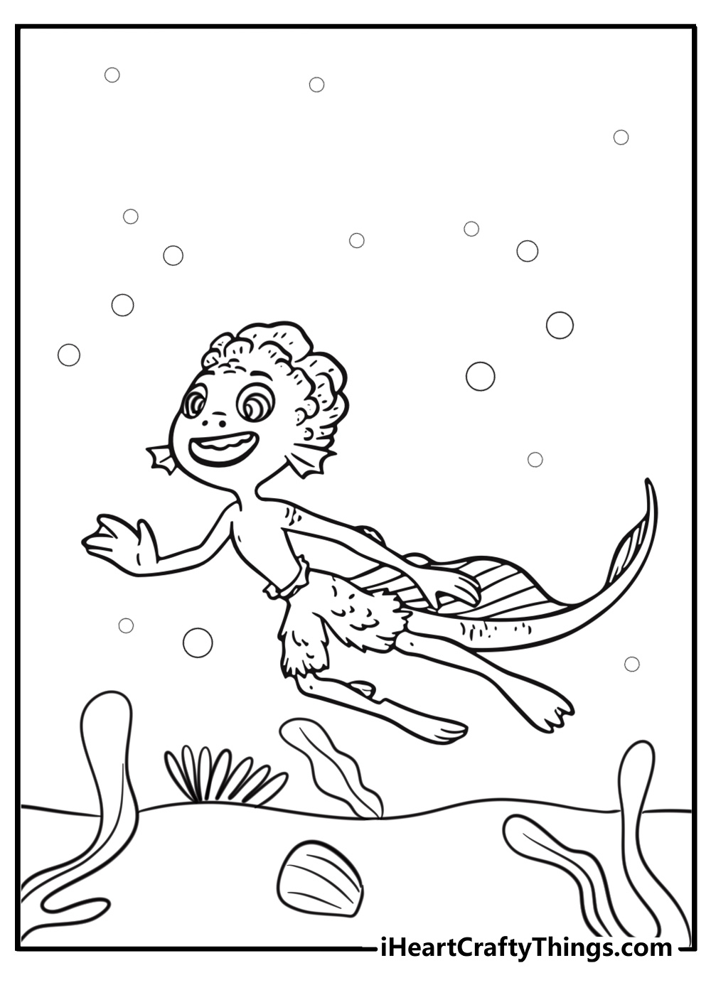 Sea monster luca exploring the ocean free coloring page pdf