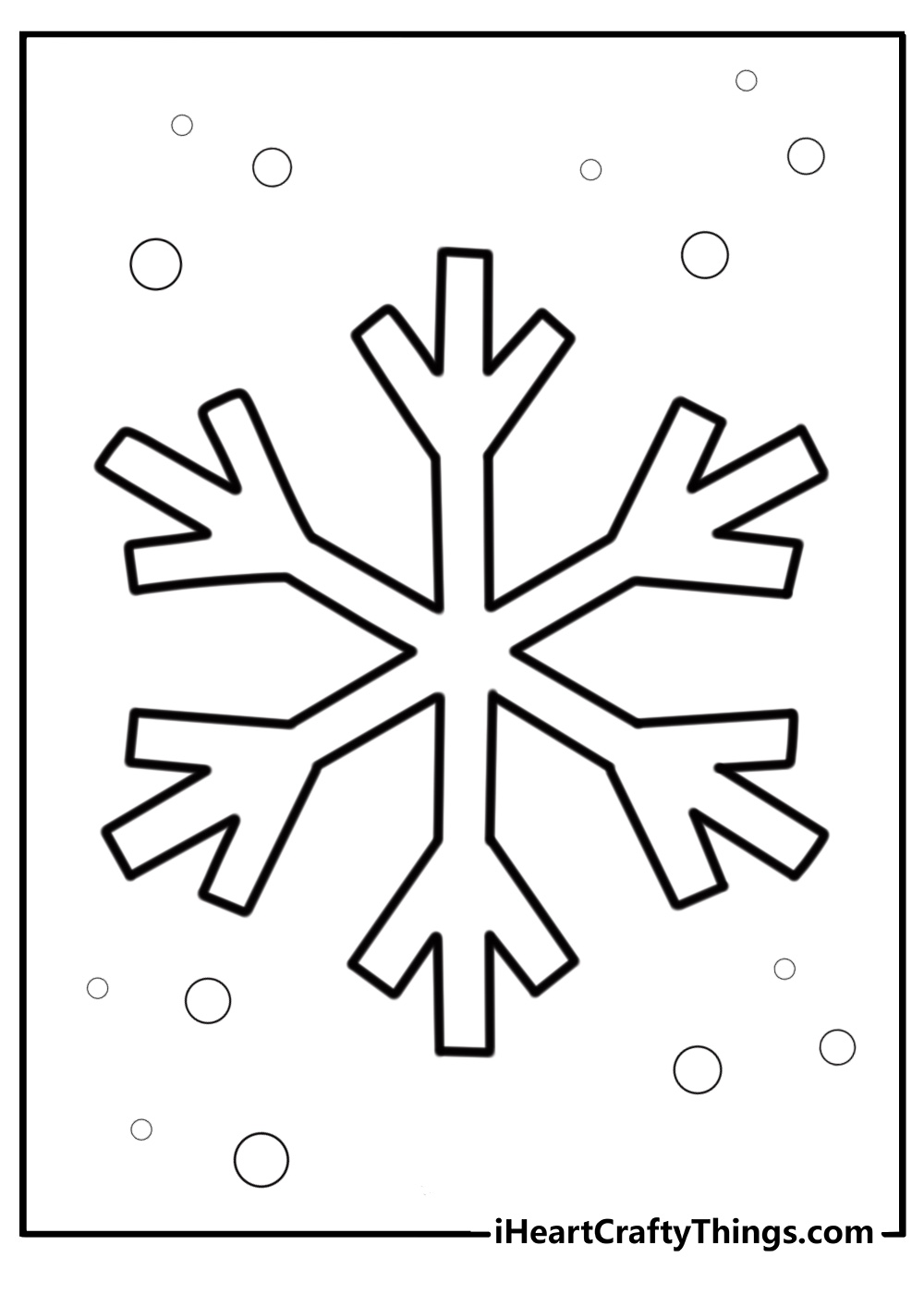 Snowflake pattern with simple designs coloring page