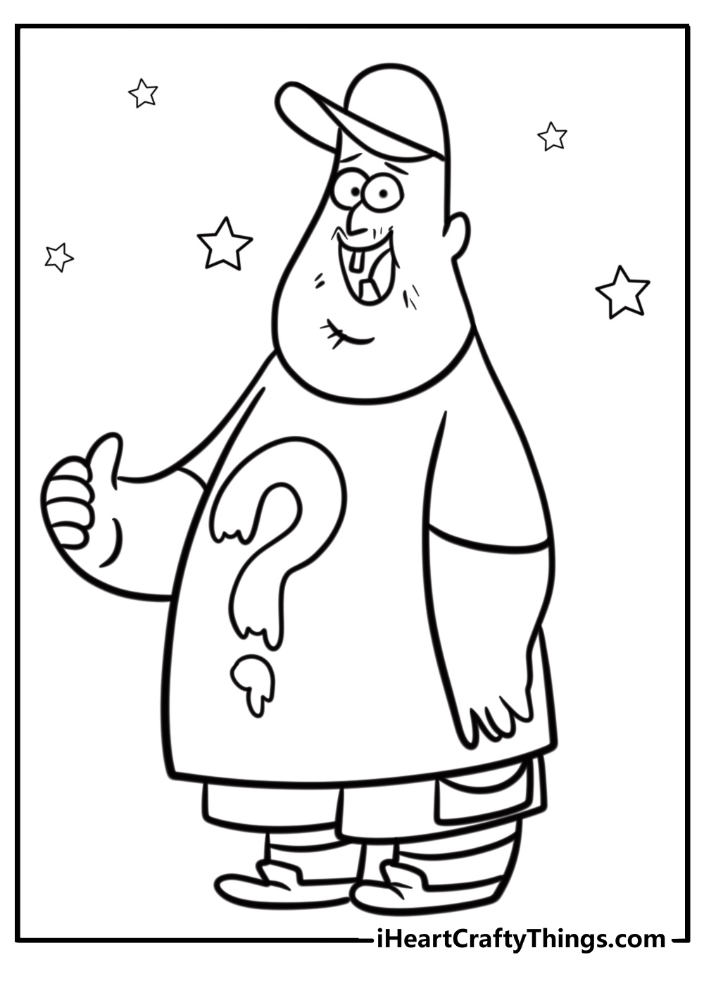 Soos with a goofy smile fun printable coloring sheet