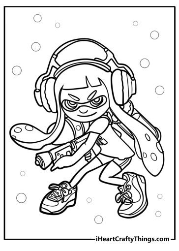 Splatoon character coloring page