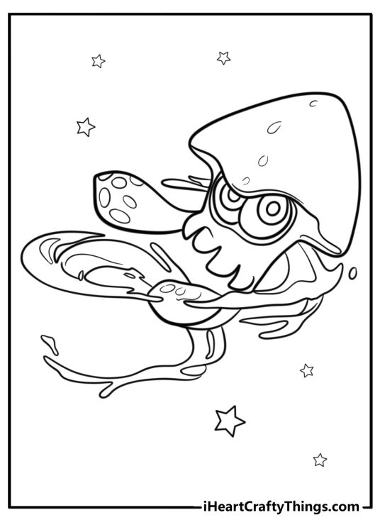 Splatoon squid form transformation fun printable coloring sheet