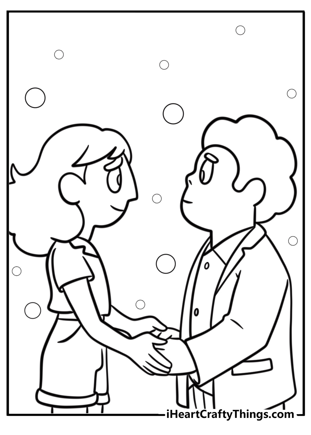 Steven and connie holding hands fun coloring sheet for kids