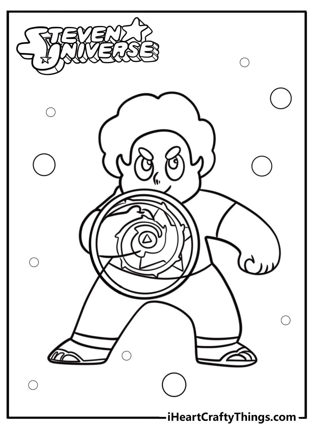 Steven summoning his shield free steven universe coloring page