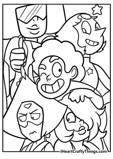 Steven universe and the crystal gems free coloring page pdf