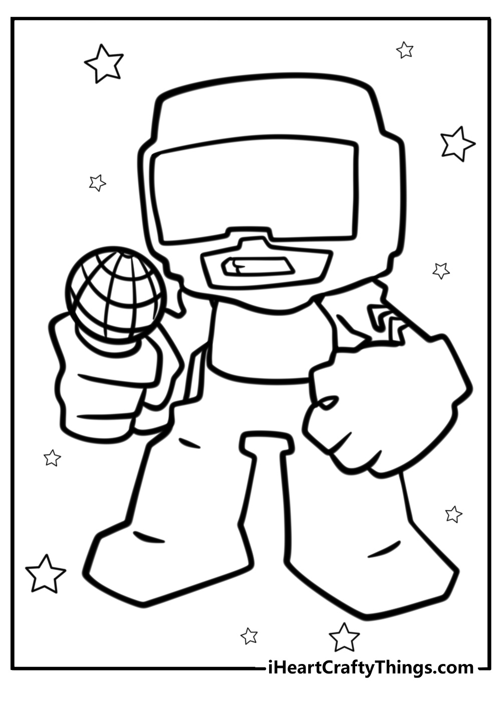 Tankman ready for a rap battle fun fnf coloring sheet