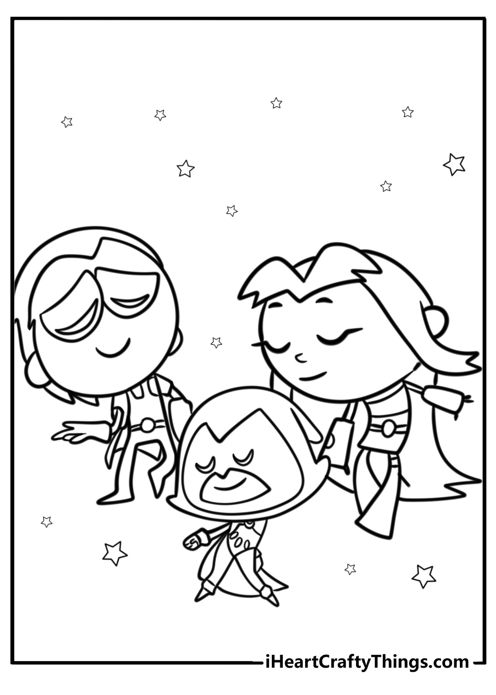 Teen titans go characters dancing coloring page