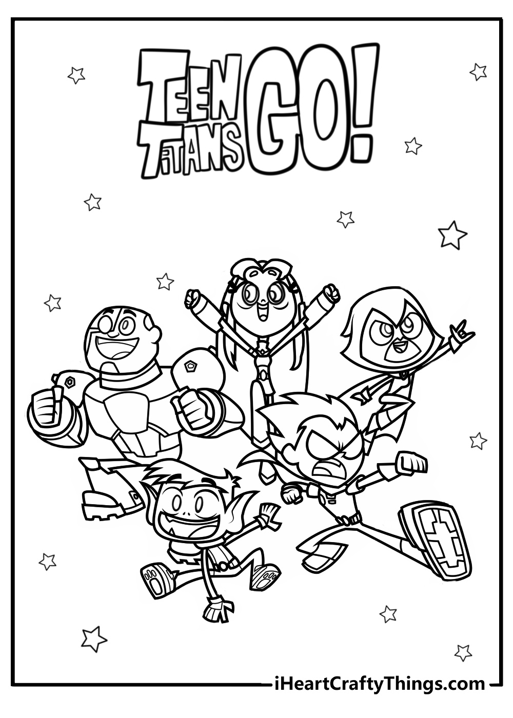 Teen titans go team ready for adventure detailed coloring sheet