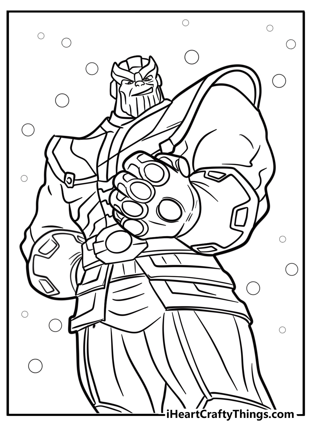 Thanos in battle armor fun printable coloring sheet