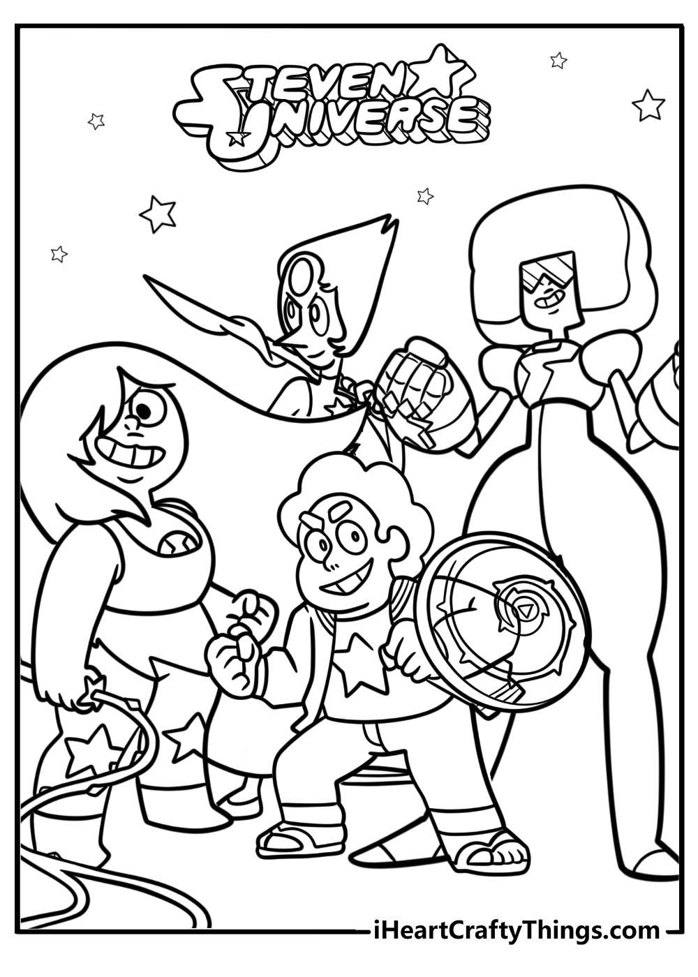 The crystal gems and steven together steven universe printable page