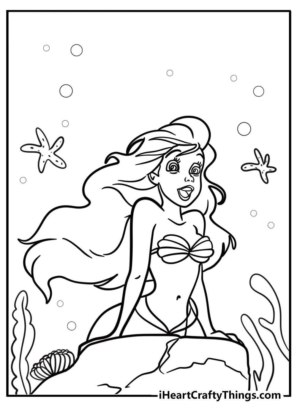 The little mermaid singing under the sea disney coloring page