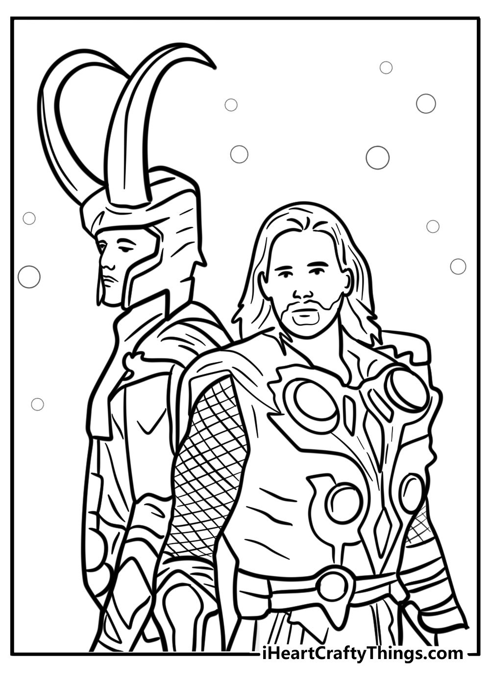 Thor and Loki back to back fun coloring sheet