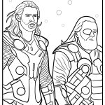 Thor and Odin together detailed coloring sheet