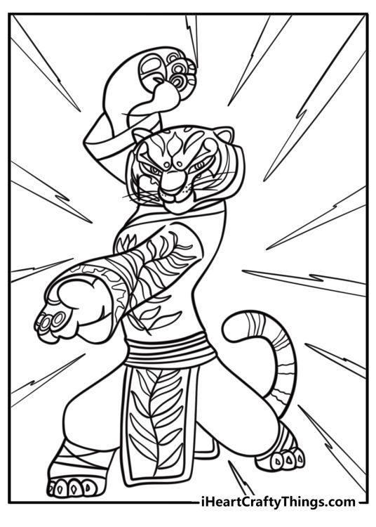 Tigress ready for battle coloring page