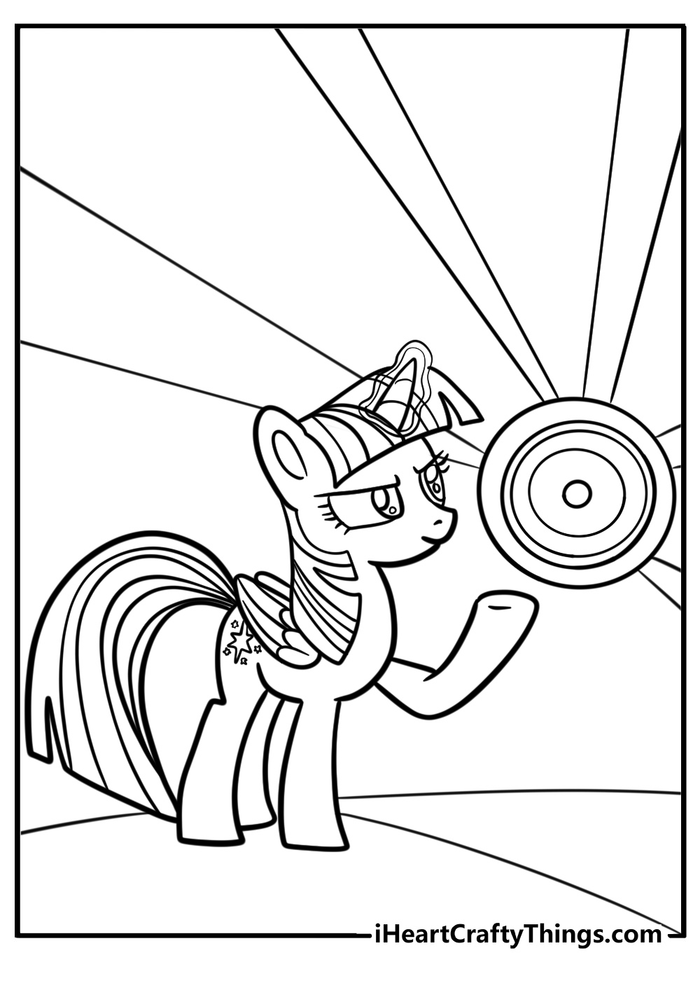 Twilight sparkle casting a spell detailed coloring sheet