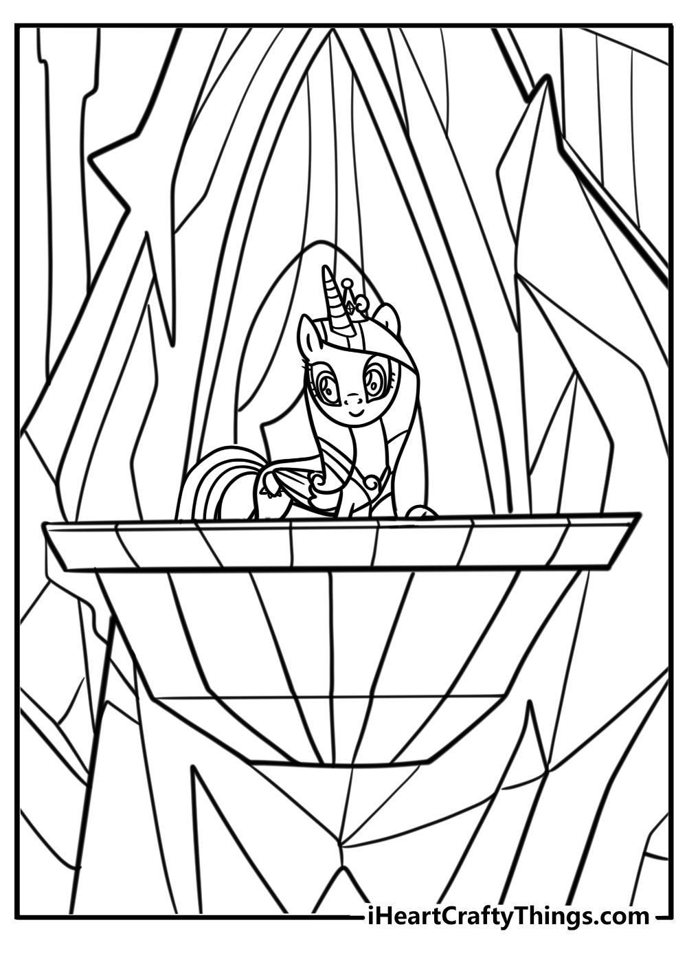 Twilight sparkle in her castle coloring page for kids