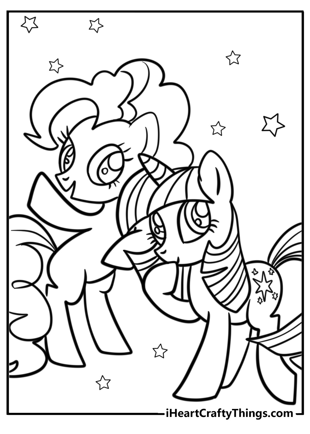 Twilight sparkle looking happy printable coloring page