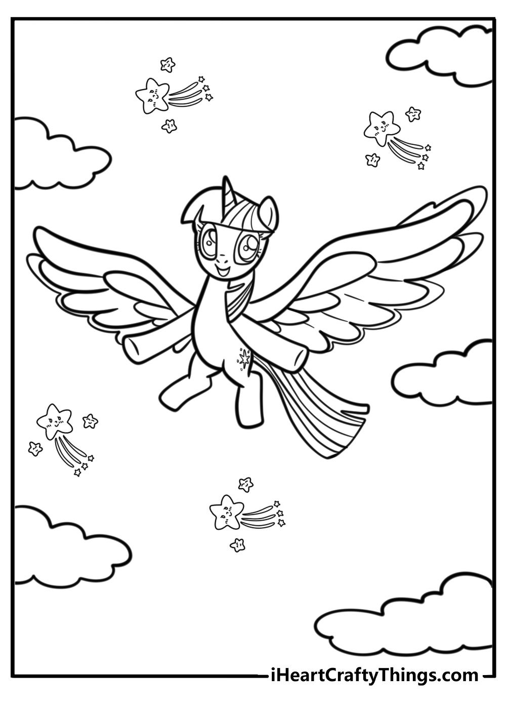 Twilight sparkle with her magical horn coloring sheet