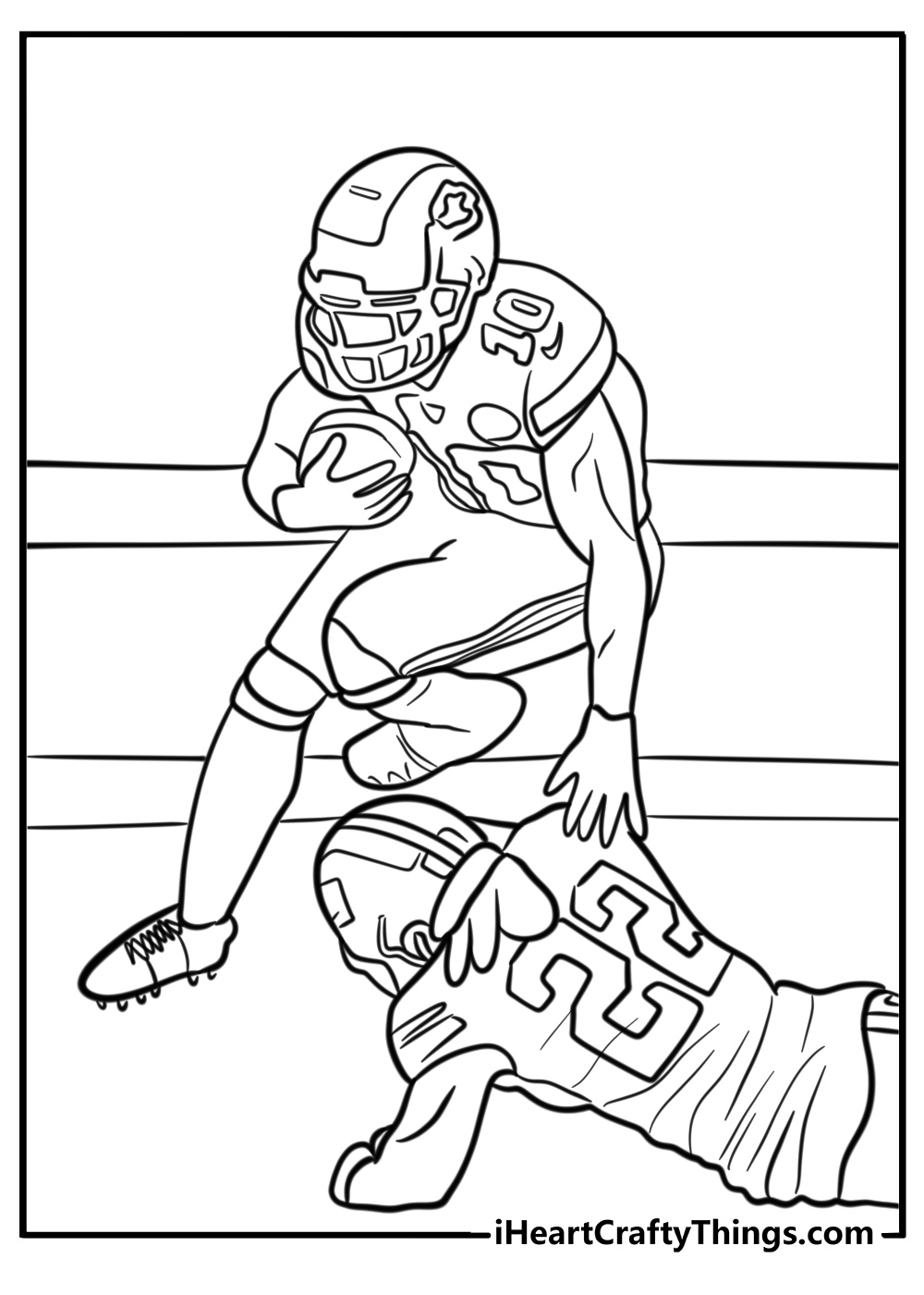 Tyreek hill breaking a tackle fun printable coloring sheet