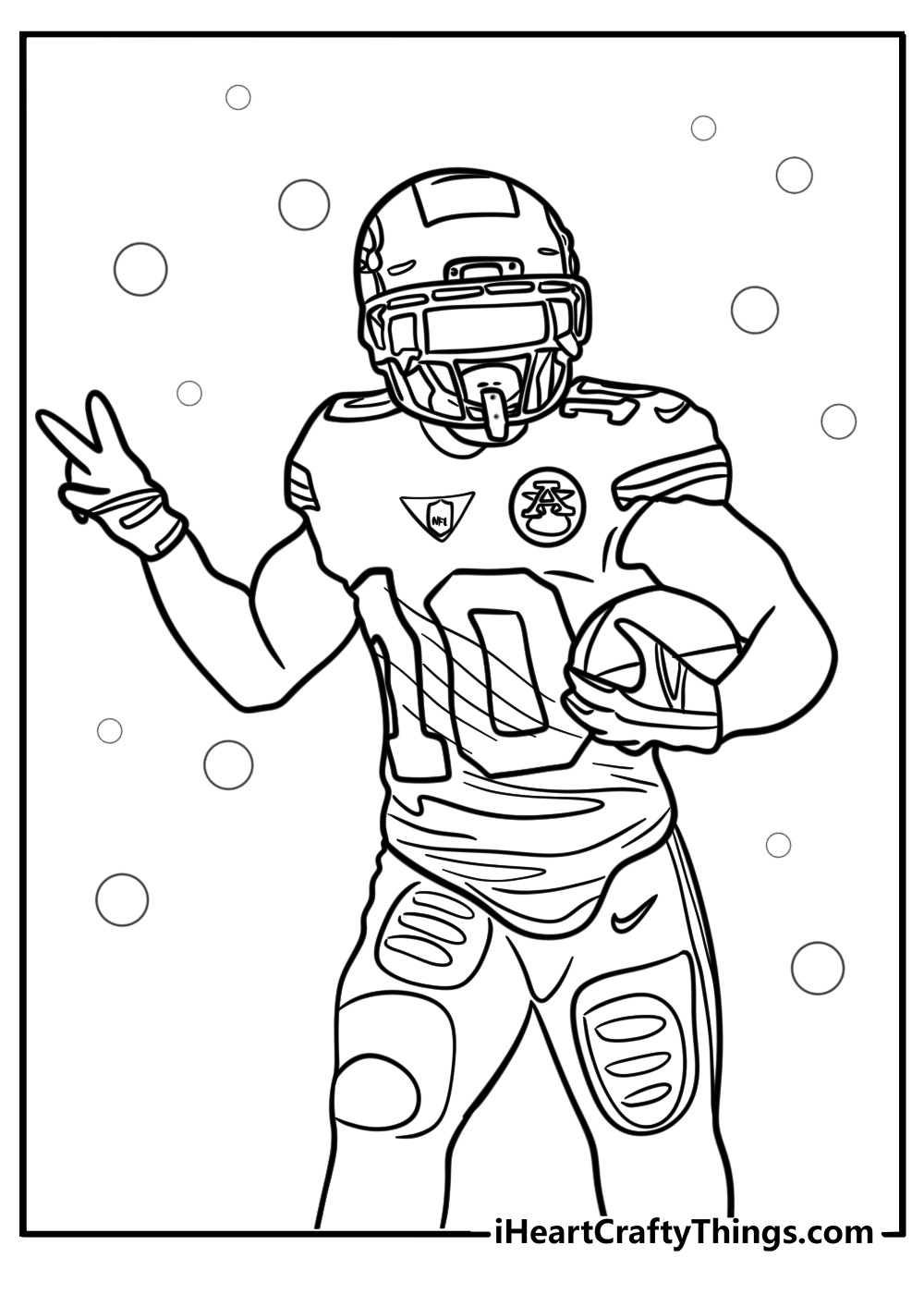 Tyreek hill doing his peace sign free printable coloring page