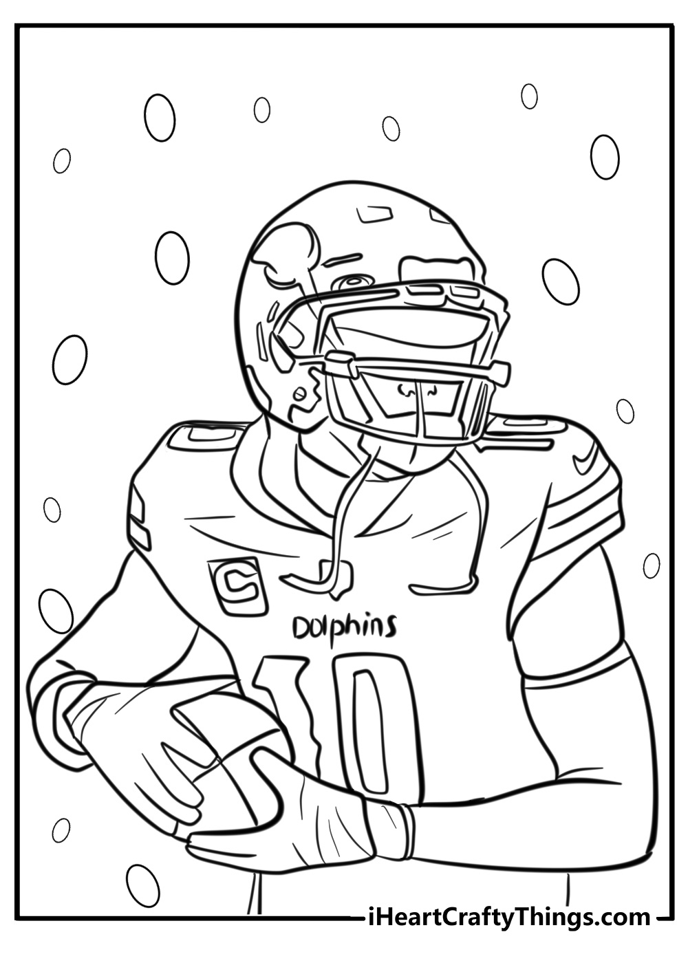 Tyreek hill in action during a game fun coloring sheet