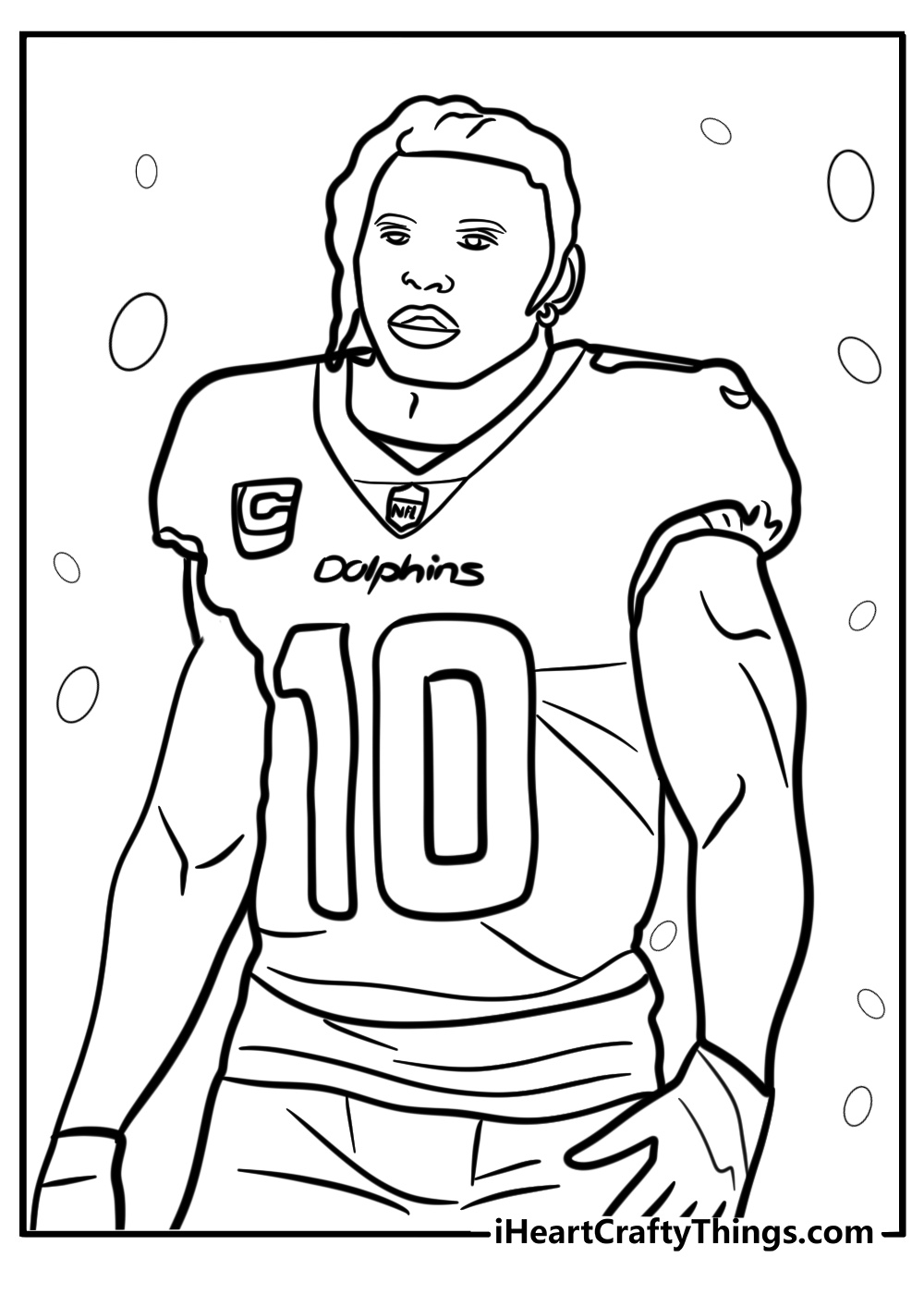 Tyreek hill in his nfl uniform free coloring page pdf