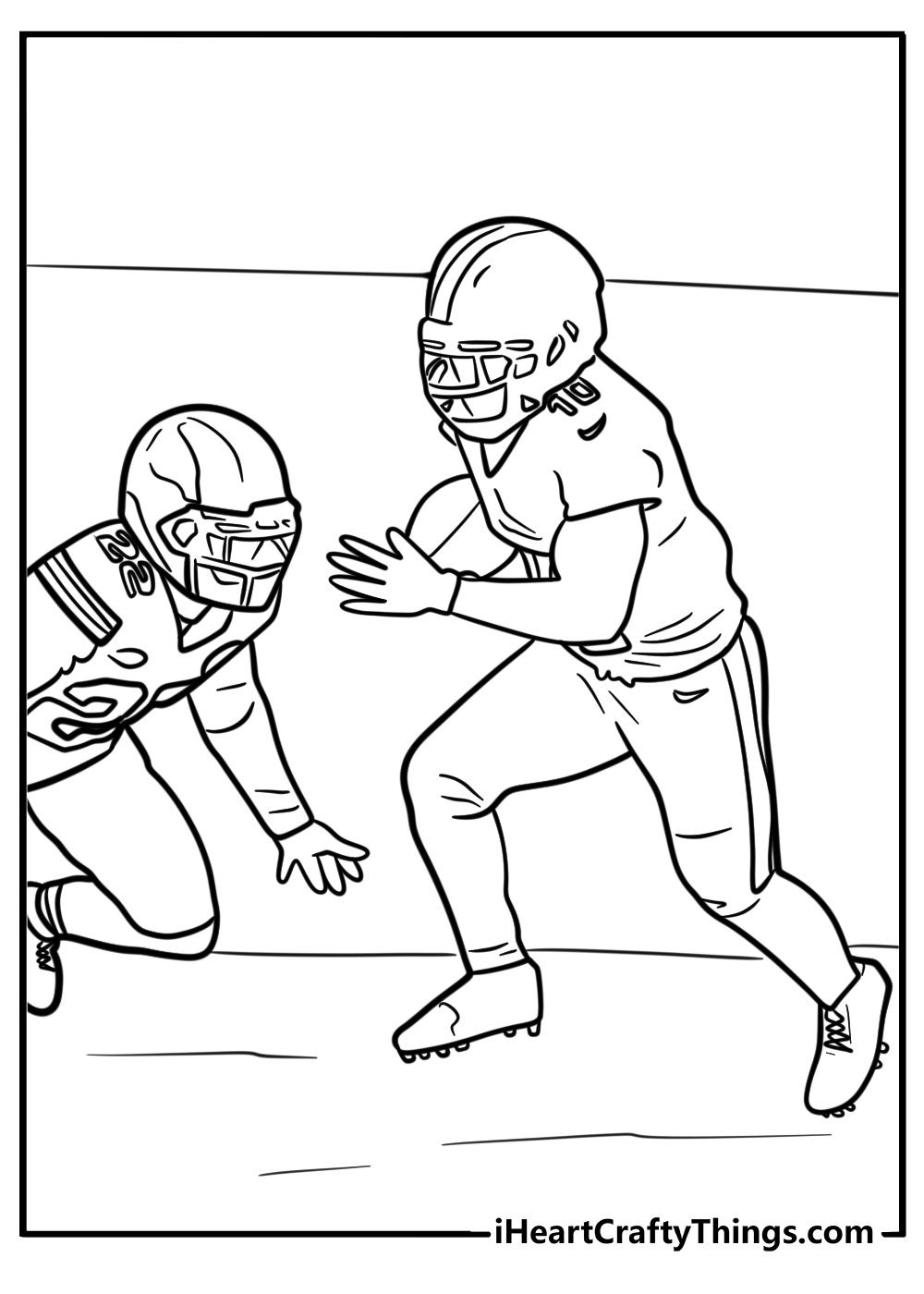 Tyreek hill juking a defender coloring page for kids