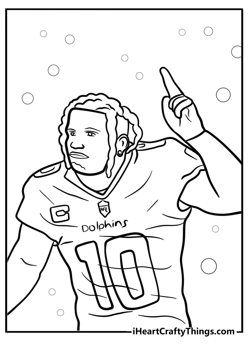 Tyreek hill pointing to the crowd free coloring page pdf