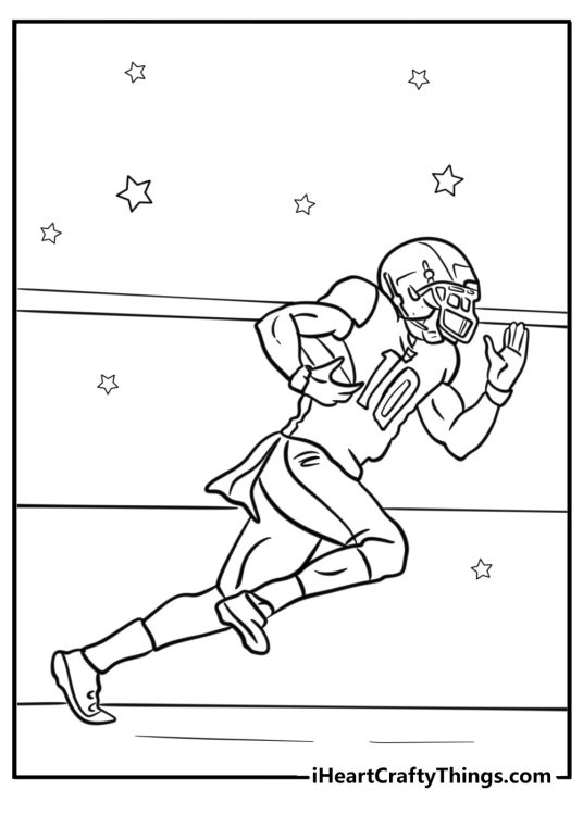 Tyreek hill sprinting with determination detailed coloring sheet