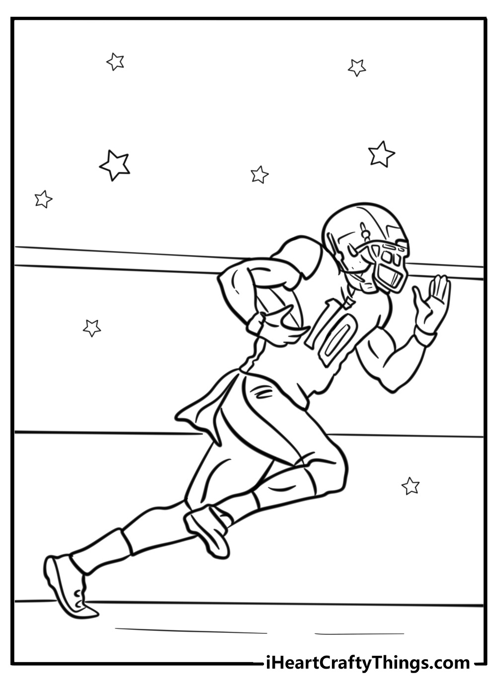 Tyreek hill sprinting with determination detailed coloring sheet