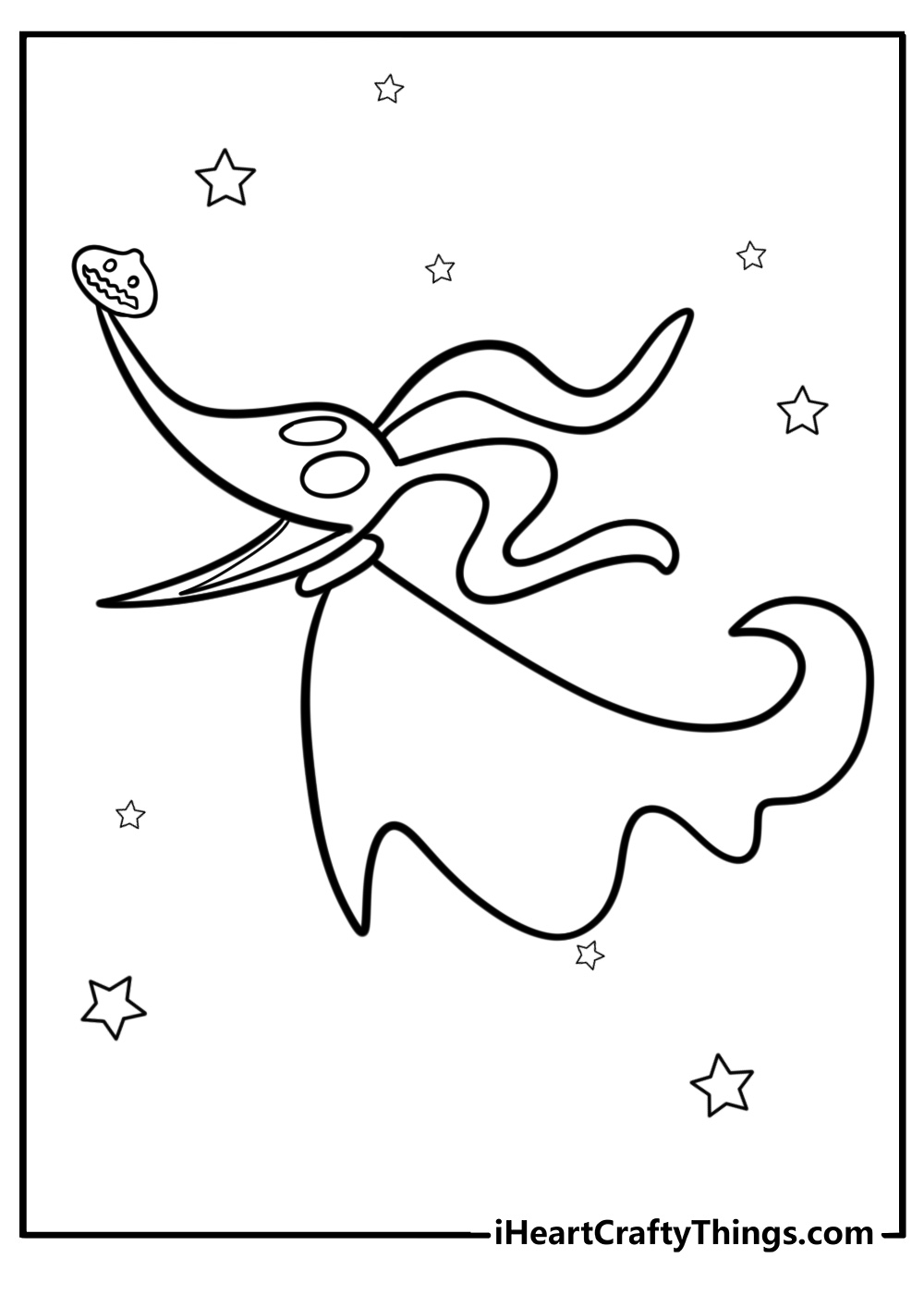 Zero the ghost dog flying coloring page