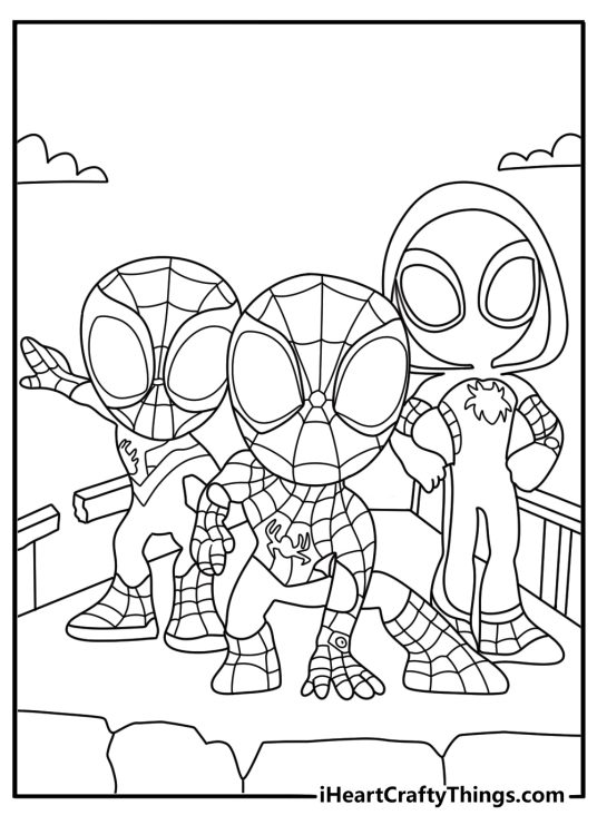 A city bridge rescue fills this Spidey And His Amazing Friends coloring page