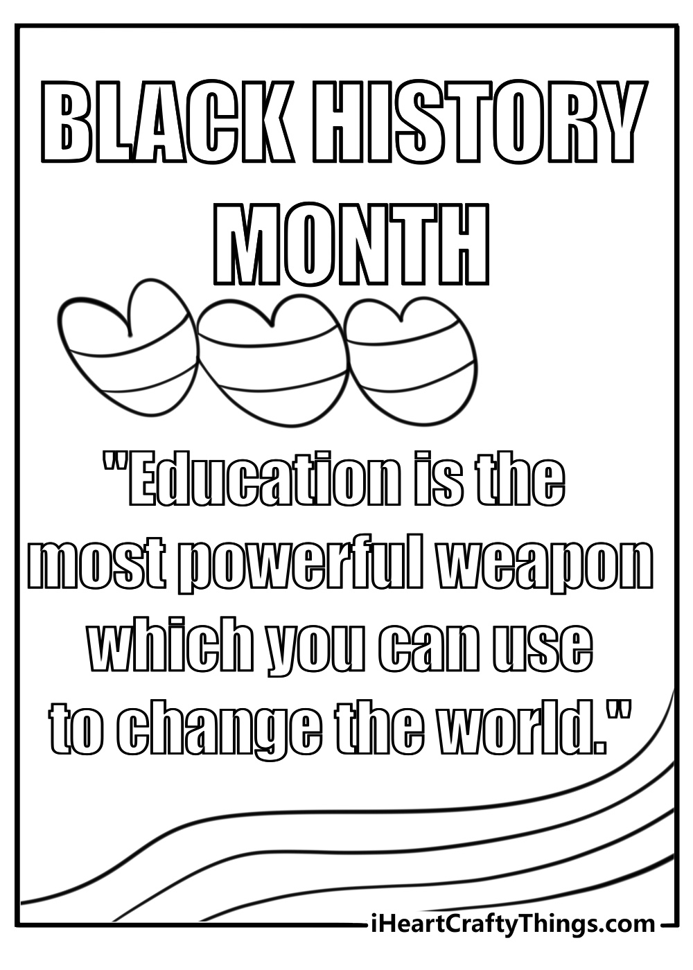 Black history month poster with inspiring quotes free printable coloring page