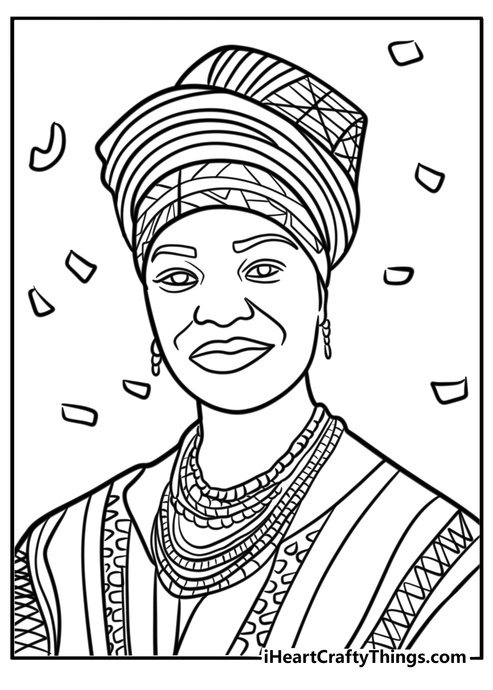 Celebrating african culture with traditional patterns fun coloring sheet