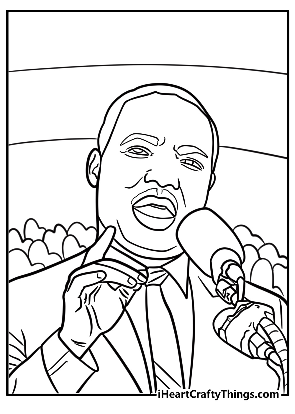 Dr martin luther king jr giving a speech coloring page for kids