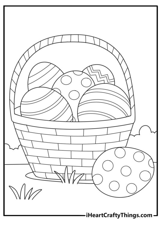 Easter Basket Coloring Page