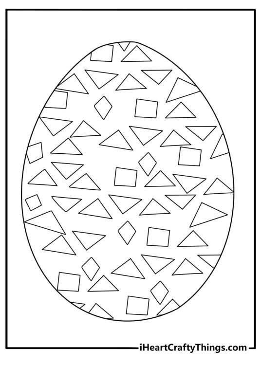 Mosaic tile Easter egg geometric detailed coloring sheet printable