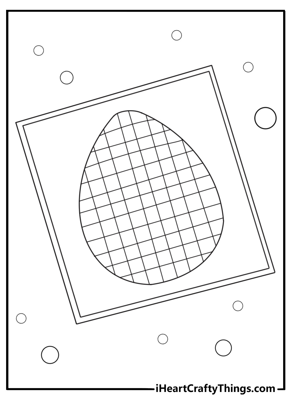 Patchwork quilt Easter egg cute kawaii coloring page for kids