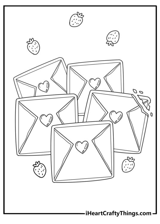 Sugar cookies shaped like letters love baking themed coloring page pdf