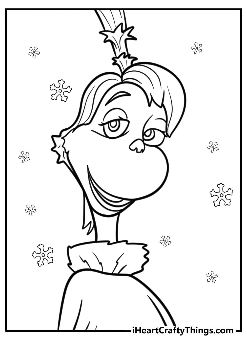 A who from whoville smiling in the snow pdf dr seuss coloring page for kids