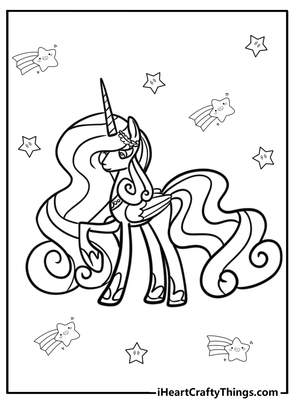 Alicorn spreading joy with its magic coloring sheet