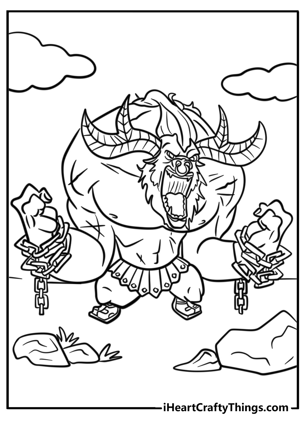 Alistar the minotaur in a fun free lol coloring sheet for kids