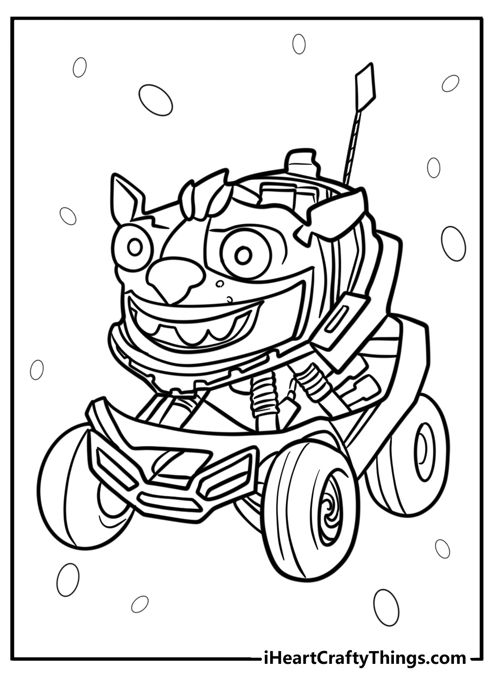 Batwheels harley quinn's car with bright colors fun coloring sheet